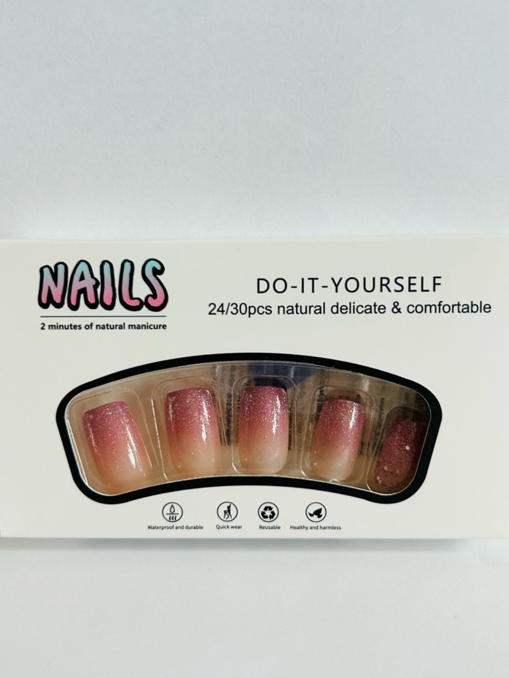 Nails Do-It-Yourself Pink Ombre Press-On Nail Set